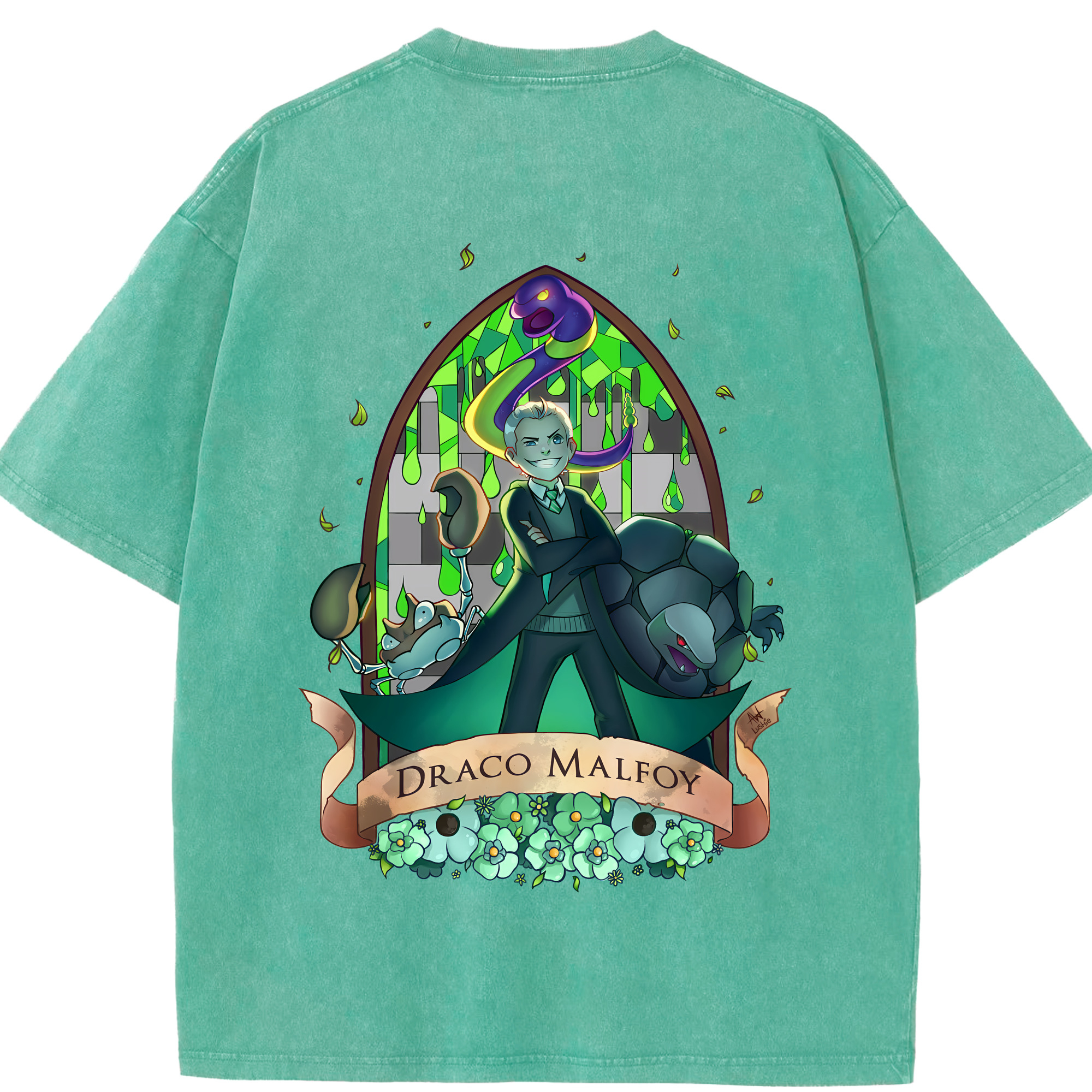 （画像用） Harry Potter ハリー・ポッターシリーズ 綿100% ヴィンテージ風 半袖Tシャツ（背面プリント）